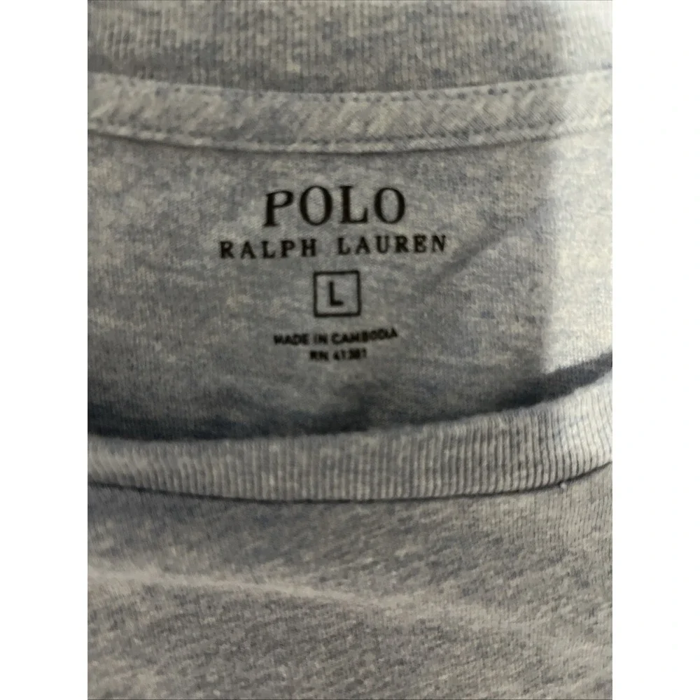 Polo Ralph Lauren Mens T-Shirt M Heather Blue Short Sleeve
